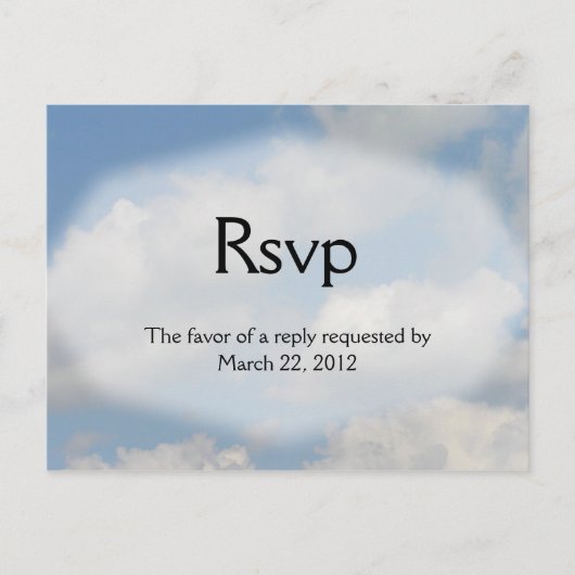 Cloud Wedding RSVP Einladungspostkarte (Vorderseite)