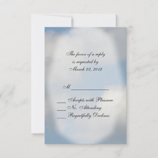 Cloud Wedding RSVP Karte (Vorderseite)
