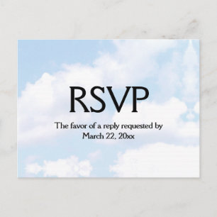 Cloud Wedding RSVP mit Menü Einladungspostkarte