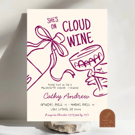 Cloud Wine Bachelorette Wochenende Einladung