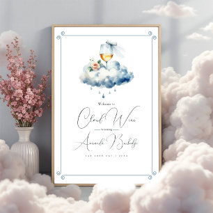 Cloud Wine Brautparty Willkommen Poster