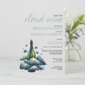 Cloud Wine Bridal Dusche Einladung (Stehend Vorderseite)