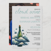 Cloud Wine Bridal Dusche Einladung (Vorne/Hinten)