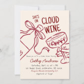 Cloud Wine Hochzeitsdusche Einladung (Vorderseite)