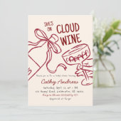 Cloud Wine Hochzeitsdusche Einladung (Stehend Vorderseite)