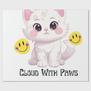 "Cloud With Paws Süße Fluffige Katze Geschenkpapie Geschenkpapier