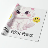 "Cloud With Paws Süße Fluffige Katze Geschenkpapie Geschenkpapier (Ungerollt)