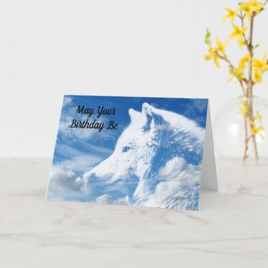 Cloud Wolf Son Karte (Gelbe Blume)