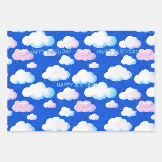 Cloud Wrapping Papier, anpassen Sie Sprichwort auf Geschenkpapier Set (Vorderseite 3)