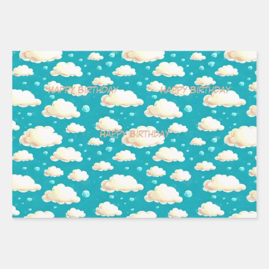 Cloud Wrapping Papier, anpassen Sie Sprichwort auf Geschenkpapier Set (Vorderseite 2)