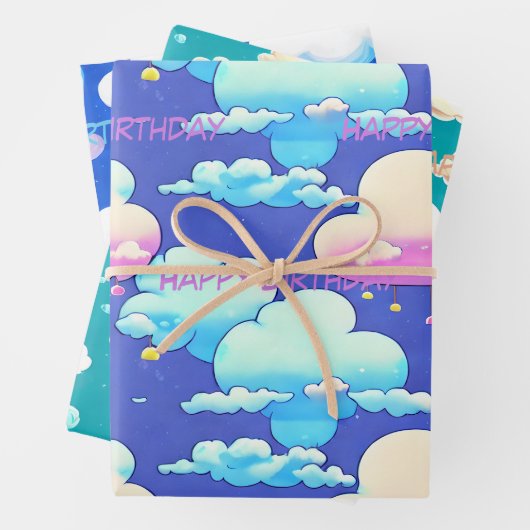 Cloud Wrapping Papier, anpassen Sie Sprichwort auf Geschenkpapier Set (Beispiel)
