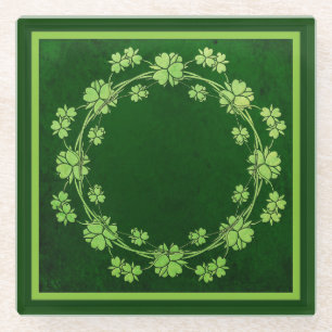 Cloud Wreath Green Vintag Celtic Style Glasuntersetzer
