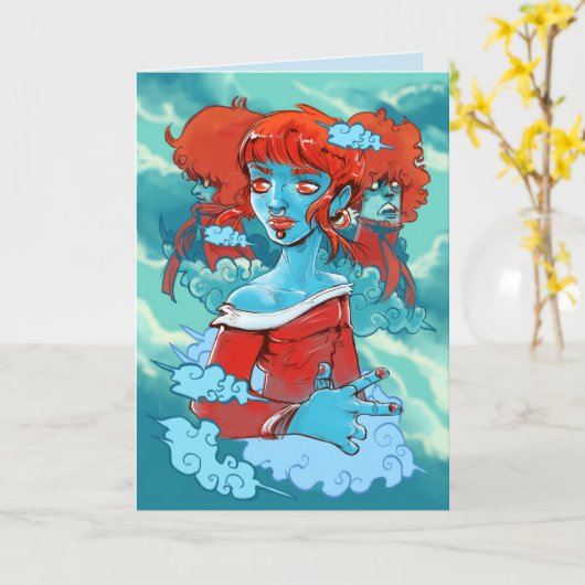 Cloud-Zombies-Grußkarte Karte (Gelbe Blume)