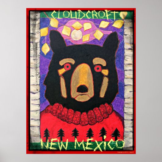 Cloudcroft, New Mexico Black Bear in Sweater Poster (Vorne)