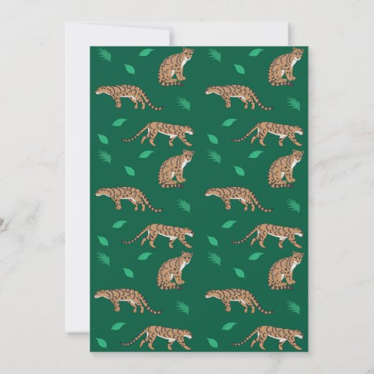Clouded Leopard Happy Birthday Einladung (Rückseite)