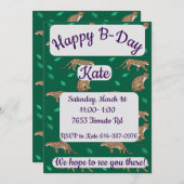 Clouded Leopard Happy Birthday Einladung (Vorne/Hinten)