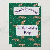 Clouded Leopard Thank you Card Einladung (Vorne/Hinten)