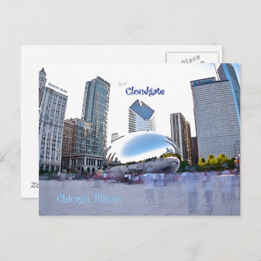 Cloudgate - Chicago, Illinois Postkarte (Vorne/Hinten)