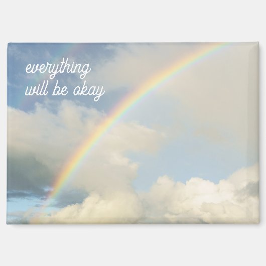 Clouds and rainbow, dreamy and optimistic  magnet (Vorderseite)
