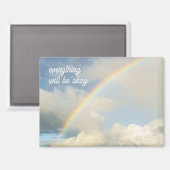 Clouds and rainbow, dreamy and optimistic  magnet (Vorderseite/Rückseite)