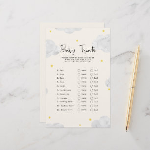 Clouds Baby Tracks Baby Shower Game