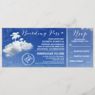 Clouds Beach Boarding Pass Hochzeiten Einladungen