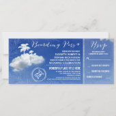 Clouds Beach Boarding Pass Hochzeitstickets Einlad Einladung (Vorderseite)