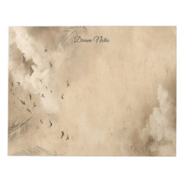 Clouds Birds Feathers Pastel Sky Collage Notizblock