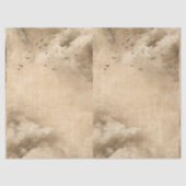Clouds Birds Feathers Pastel Sky Collage Seidenpapier (Vorderseite)