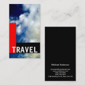 Clouds Black Red Travel Agent Business Card Visitenkarte (Vorne/Hinten)