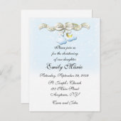 Clouds Blue Christening Einladung (Vorne/Hinten)