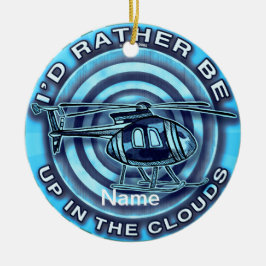 Clouds Blue Helicopter Keramik Ornament