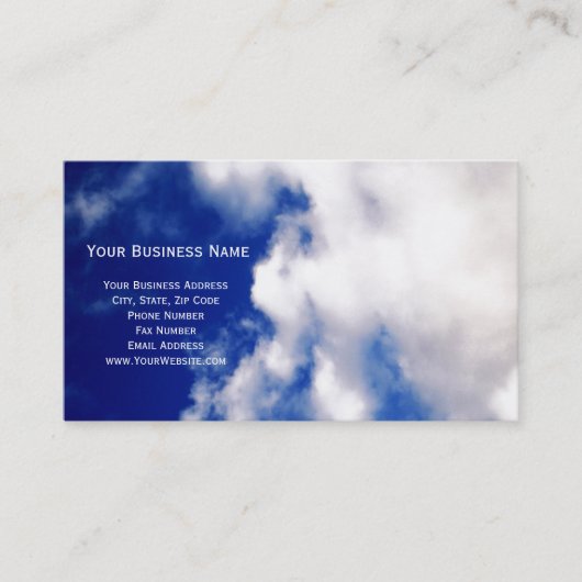 Clouds & Blue Sky Business Cards Visitenkarte (Vorderseite)