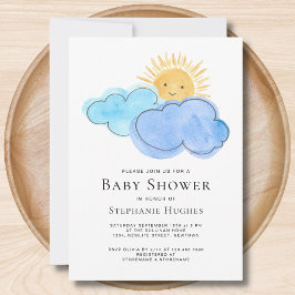 Clouds Boy's Baby Shower Einladung