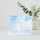 Clouds Brautparty Rezept Card (Stehend Vorderseite)