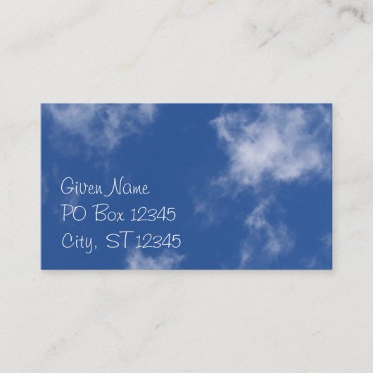 Clouds Business Card Visitenkarte (Vorderseite)