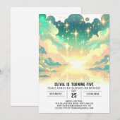 Clouds Celestial Digital Birthday Einladung (Vorne/Hinten)