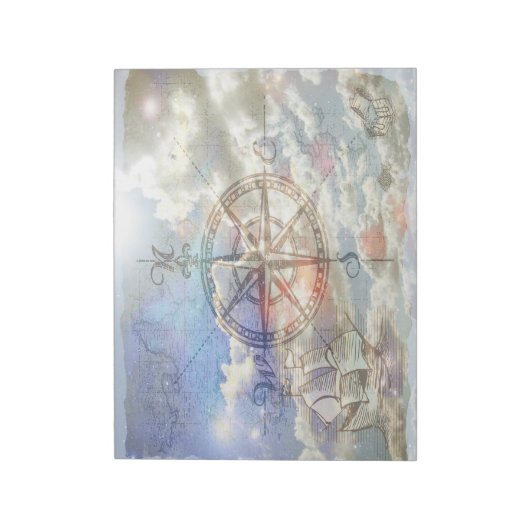 Clouds Compass Notepad Notizblock (Rotiert)