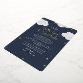 Clouds Dark Blue Baby Duschkabine Vielen Dank Folieneinladung (Gedreht)