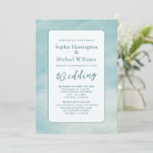 Clouds Digital Wedding Einladung QR Code äthereal (Stehend Vorderseite)