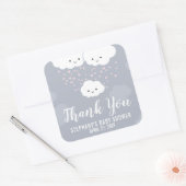 Clouds Family Gray Baby Dusche Danke Stickers (Umschlag)
