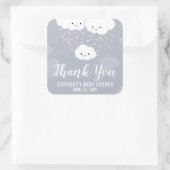Clouds Family Gray Baby Dusche Danke Stickers (Tasche)