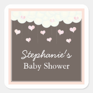 Clouds & Hearts Babydusche für Girl Favor Sticker