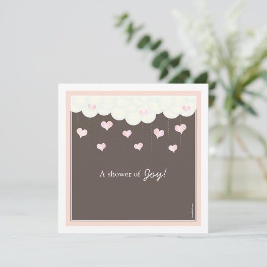 Clouds & Hearts Babydusche zur Einladung von Mädch (Stehend Vorderseite)