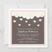 Clouds & Hearts Babydusche zur Einladung von Mädch (Rückseite)