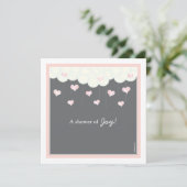 Clouds & Hearts Kinderdusche zur Einladung von Mäd (Stehend Vorderseite)