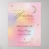 Clouds Heaven Holographic Baby shower Welcome Poster (Vorne)