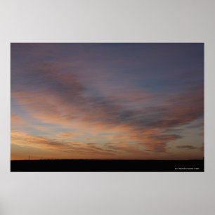 Clouds In An Orange Sky At Sunrise Poster