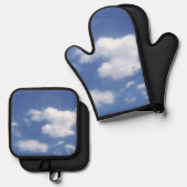 clouds in blue sky  ofenhandschuh & Topflappen-Set (Vorderseite/Rückseite)