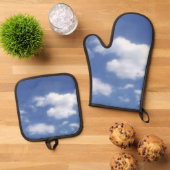 clouds in blue sky  ofenhandschuh & Topflappen-Set (Oben Unten)